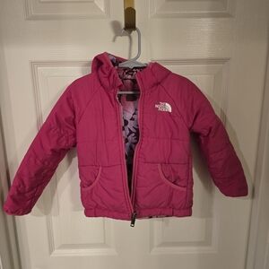 The North Face Kids Pink Hooded Puffer Jacket